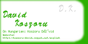 david koszoru business card